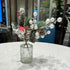 Hosley Set of 4 Mid Century Modern Glass Diffuser Bottles, 4 Inch High, Ideal for Essential Oils & DIY Crafts, O3 Silver