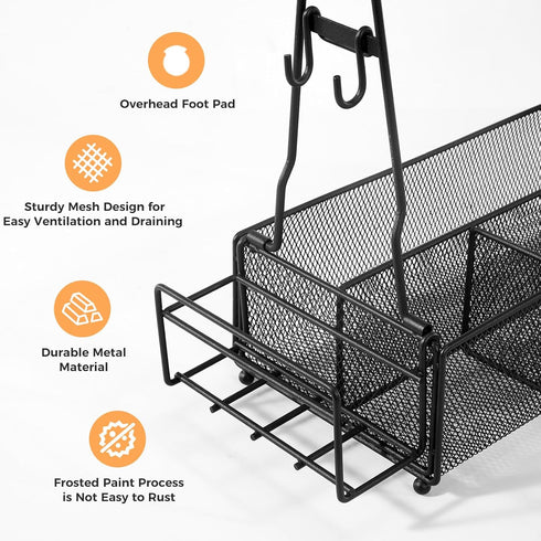 2 Grill Caddy, BBQ Caddy with Paper Towel Holder and Hooks, Grill Utensil Organizer for Camping Outdoor Barbecue