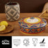 8.9 Inch Bico Tunisian Ceramic Tortilla Warmer, Tortilla Holder with Lid for Taco Bread Pancake for Mexican Night