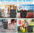 Boczif Large Laundry Basket Hamper Bag, Reusable Grocery Bag Collapsible Cart with Wheels and Handle, Rolling Tote