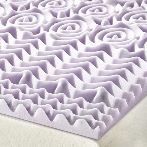 Mellow 1.5 Inch 5-Zone Memory Foam Mattress Topper with Soothing Lavender Infusion, Queen Size
