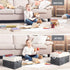 Fab totes 2-Pack Storage Bins, Foldable Baskets for Organizing Toys, Books, Closet, Large Storage Box with Rope Handles
