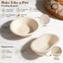 Risecret 9" 10" 34 oz Sourdough Starter Kit with Aliquot Jar, Wood Pulp Round & Oval Bannetons & Sourdough Starter Jar
