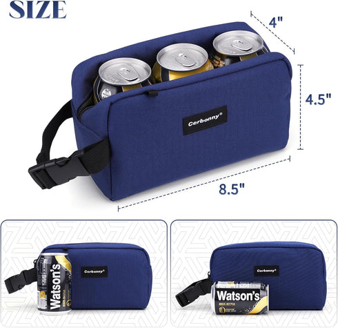 Blue-1 Cerbonny Small Cooler Bag Freezable Lunch Bag for Work School Travel,Small Lunch Bag,Small Insulated Bag