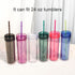 DAKOUFISH 11 Inch Clear Reusable Plastic Drinking Straws for 24 oz & 16 oz Mason Jar Tumblers, Set of 12 with Cleaning