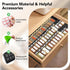 Idcymoul 3-Tier (11"-22" Spice Drawer Organizer Expandable Wide), Spice Rack for Cabinet with Funnel & Spice Labels