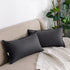 Jeanerlor Natural Cotton Linen Square Decorative Throw Pillow Case, Dark Grey Cushion Cover, 12"x20"