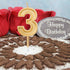 Luter Gold Glitter Happy Birthday Cake Candles, Number 3 Birthday Candle Topper Decoration