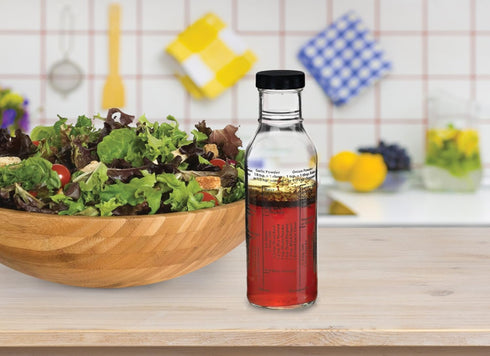 Kolder, Made in the USA Salad Dressing Mixer Bottle with 8 Classic Light Recipes, Set of 2, 13-Ounce, Glass by Kolder