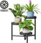 NQW Metal Plant Stand Indoor Outdoor, 3 Tier Corner Tall Plant Shelf for
