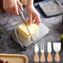 DGLOZE 4 4 Set Cheese Slicer Cutter with PCS Cheese Knife, Stainless Steel Cheese Cutter Board with Blade for Block