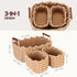 Sea Team 3-Pack Rectangle Woven Cotton Rope Storage Baskets - Shelf Basket, Closet Organizers, 3-in-1, Khaki