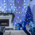 300LED 8 9.8x9.8ft JMEXSUSS Christmas Curtain Lights Plug in with Remote, Blue and White Christmas Lights Indoor