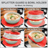 2 in 1, Aidacom Microwave Mat & Food Cover- Mat as Bowl Holder, Cover for Splatter Guard, Multi-use: Silicone Trivet, Pot Holders, Drying, Baking, Place Mat, Utensils Rest for Kitchen Counter, Red by AIDACOM