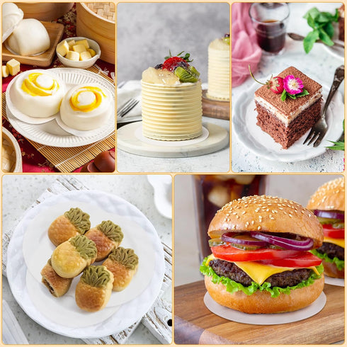 GWHOLE 500pcs Wax Paper Non-Stick Hamburger Patty Paper, Food Grade BBQ Grill Waxed Stencil Sheet, 4.3 inch