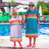 3-7 Sunset SUN CUBE Kids Towel Changing Swim Robe Surf Poncho, Quick Dry Microfiber Hooded Wearable Blanket for Boys