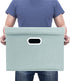 Collapsible Storage Bins TYEERS With Lids, Large Fabric Storage Boxes - 2 Pack - Aqua Spring