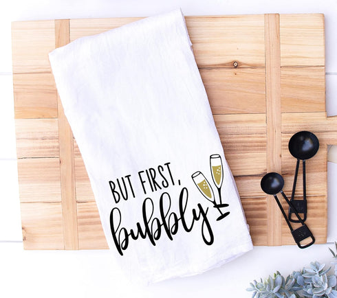 Handmade Funny Kitchen Towel, 100% Cotton Funny Hand Bar Towels for Champagne Celebrations, 28x28 Inch