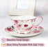 Set 6, 8 oz, Sets, BTaT- Tea Cups and Saucers, of Floral Design, Porcelain Tea Cup Dishwasher Safe