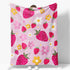 Cozy 60"x50" Strawberry Blanket Gifts for Women Girls Mom Bestie Birthday Christmas Valentines Presents Pink Floral