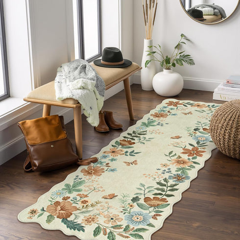 Lahome Floral Kitchen Runner Rug, 2x5 Rug Runners for Hallways Non Slip