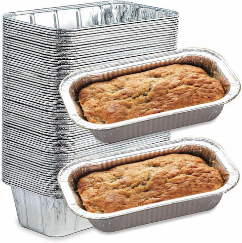 Spare Essentials 2Lb Foil Bread Pans for Baking (65 Pack), Disposable Aluminum Pans for Banana Bread, Cakes & Meatloaf
