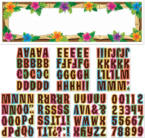 Luau Party Personalized Giant Plastic Sign Banner Set, 64" x 20" - Set of 1 for Tropical Occasions