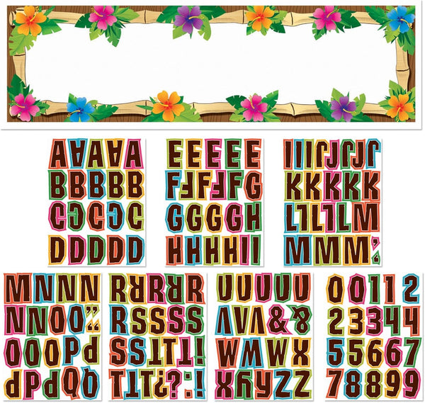 Luau Party Personalized Giant Plastic Sign Banner Set, 64" x 20" - Set of 1 for Tropical Occasions