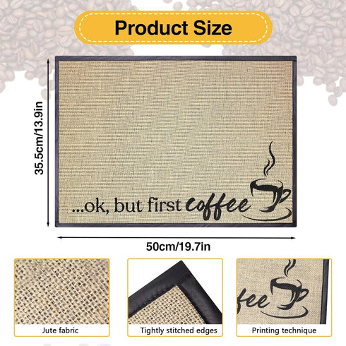 Coffee Bar Mat Coffee Bar Mats for Countertop, Coffee Maker Mat Coffee Bar Mat Spill Mat Coffee Machine Mat, Coffee Bar Accessories Supplies for Coffee Station (Style A) by Quxddy
