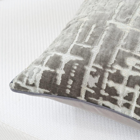 18x18 Inch Alerfa Square Geometrical Plaid Striped Cut Velvet Throw Pillow Cover Luxury Modern Decorative Accent Pillow