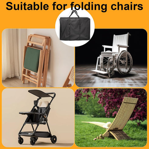 Uranshin 600D Large Outside Folding Chair Storage Bag with Zipper Handles and adjustable straps, Folding Chair Carry