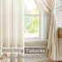 Melodieux Beige Semi Sheer Curtains, 84 Inches Long, 52" W x 84" L, 2 Panels for Living Room, Bedroom