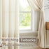Melodieux Beige Semi Sheer Curtains, 63 Inch Length for Bedroom Living Room, 2 Panels, Light Filtering Home Office