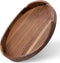 NAVORIX Acacia Wood Serving Tray with Handles - 17'' x 13'' Round, Decorative
