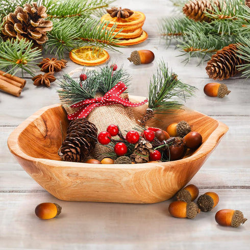 ZENFUN Wood Root Dish Bowl, Natural Handmade Serving Bowl for Snacks, Appetizer Display, 7.8''-9.5'' Diameter