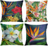 Britimes Floral Throw Pillow Covers Set of 4, 18 x 18 Inches, Hawaiian Tropical Flowers for Living Room Decor
