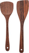 Wooden Spatulas - Eco-Friendly, Durable & Ergonomic Kitchen Utensils, Non-Scratch Cooking Tools Set of 2 (12.8” & 12”)