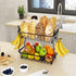 2 2 Countertop Counter ANTOPY Tier Fruit Basket with Banana Hangers, Fruit Vegetable Basket Bowl for Kitchen Metal Wire
