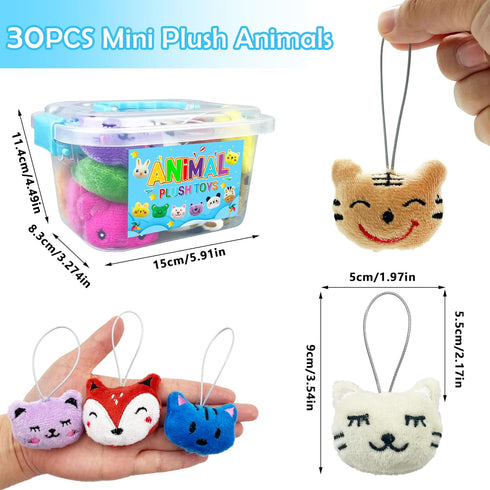 PPXMEEUDC 32 Set Packaging PCS Mini Plush Animals Toy Stuffed Keychain Party Favors with Box Small Animals Decorations