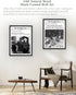 12x16in Set 1 iHery Natural Black OAK Wood Disco Tequila Newspaper Framed Wall Art, Trendy Modern Cocktail Bar Cart