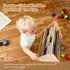 AZSKY Double Sided Toodler Book Shelf, Small Wooden Book Storage for Kids, Brown Mini Children Book Holder for Baby