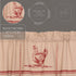 VHC Brands Sawyer Mill Chicken Pleated Curtain Valance, Red, 20x72