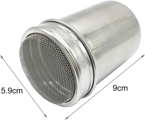 Lofekea Stainless Steel Powder Shakers, 16PCS Barista Stencils for Coffee Decorating and Baking