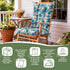 QemoraHome Set Tropical Rainforest Style Rocking Chair Cushion Waterproof Tufted with Ties Non-Slip High Back Chair