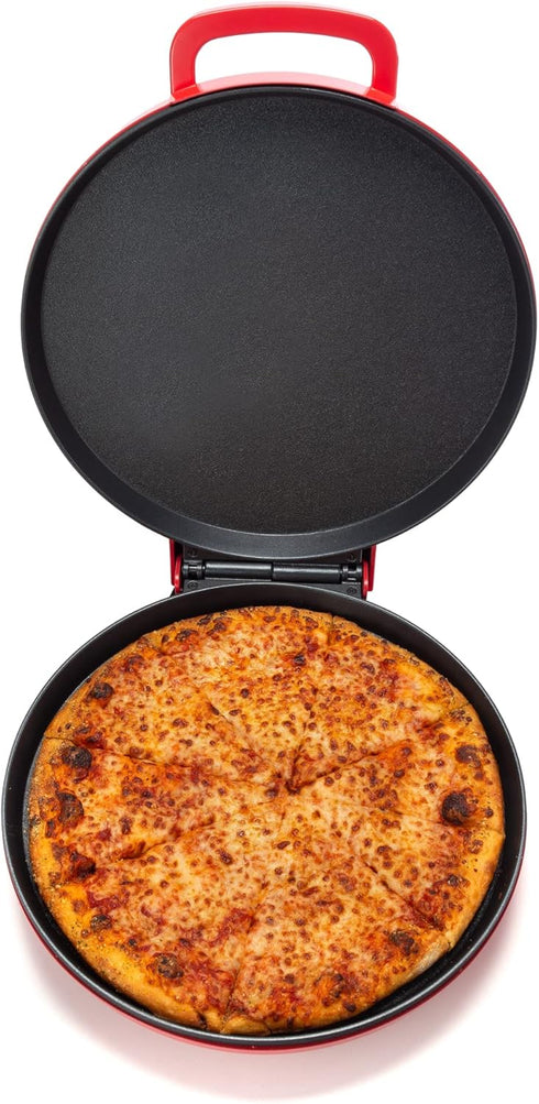 Zenith Versa Grill Non-Stick Pizza Maker Machine - Electric Indoor Grill, Calzone Maker, Red