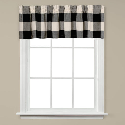 SKL Home Grandin Curtain Valance, Black/Natural, 58" x 13"