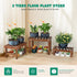 3 Tiered Small Plant Stands Shelf Indoor Outdoor,Wood Flower Pot Stand Holders Rack,Freestanding Corner Ladder Shelves