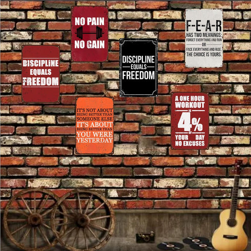 Discipline Poster Vintage Metal Sign, Doing What Needs To Be Done Tin Painting for Home Farmhouse Bar Gifts
