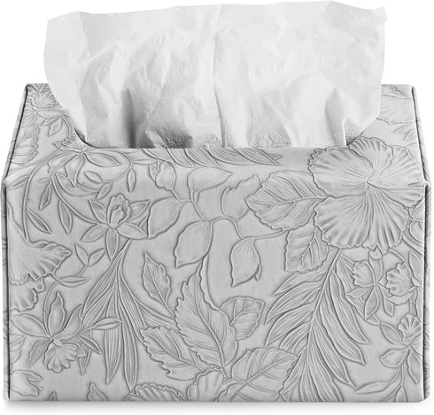 Dining,Kitchen,Bathroom(1-Carved Hennaja Hand Towels Box Cover,PU Leather Tissue Box Cover Holder Compatible