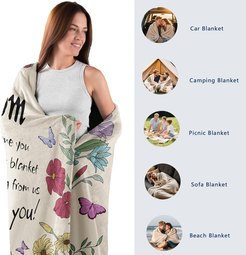 VZITSQS 50"x60" Mothers Day Blankets for Mom,Mom Gifts,Gifts for Mom,Moms Gift for Women from Daughter Son,Birthday